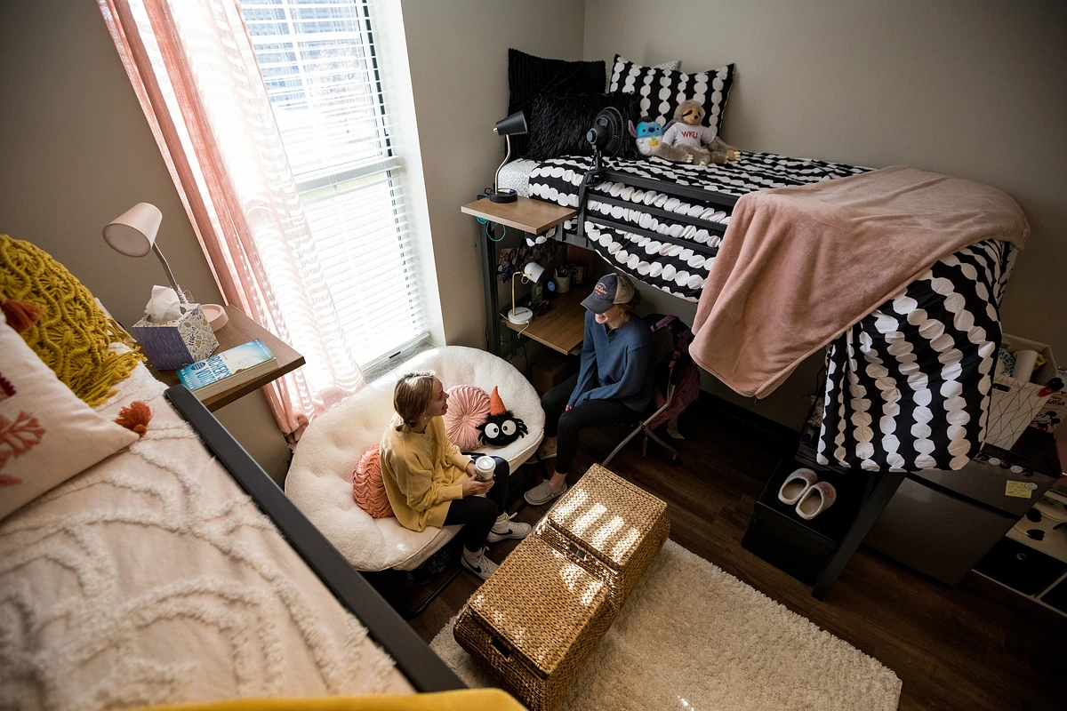 Students in a room at Regents Hall at Western Kentucky University